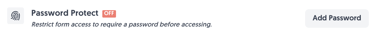 Password Protect Setting in the Form Falcon app