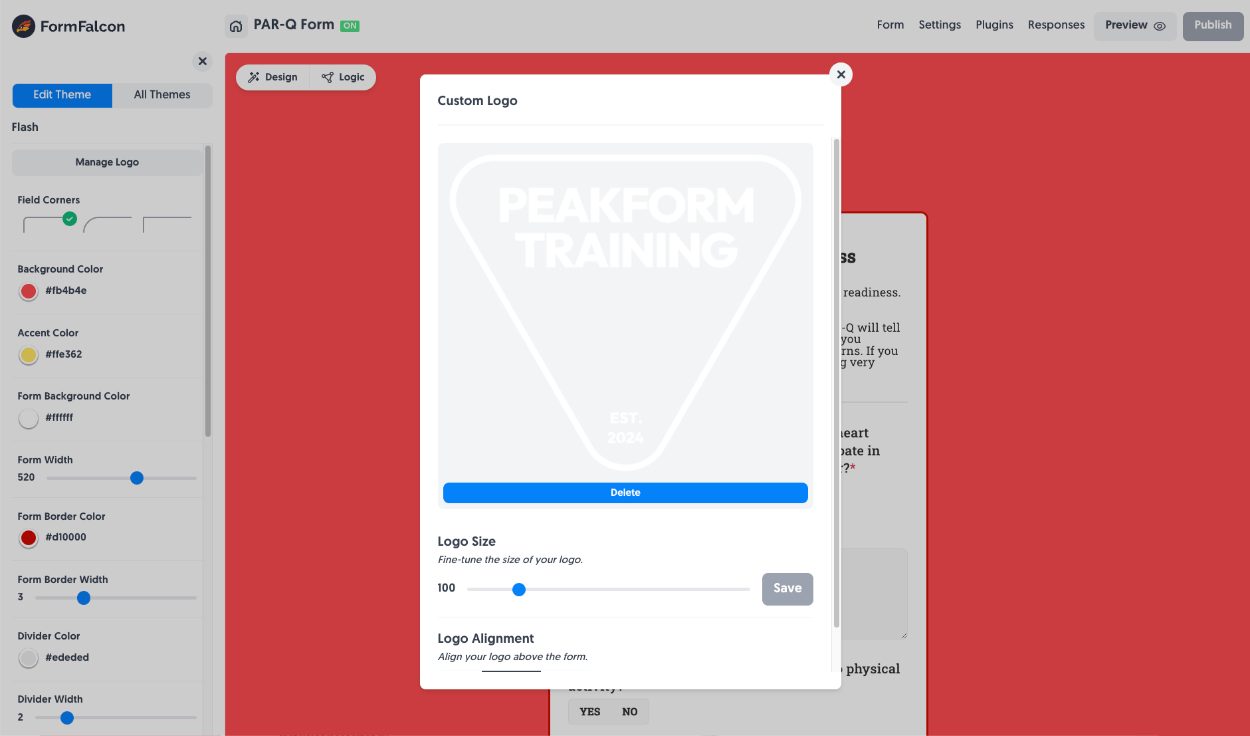 Enabling the PDF Results feature and selecting a Paper Size