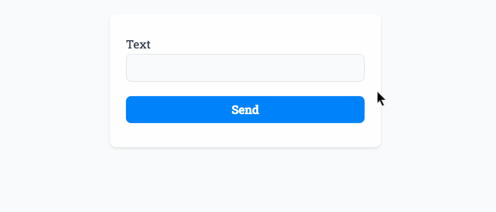 Demonstrating the Label and Sending Label in effect whilst submitting the form