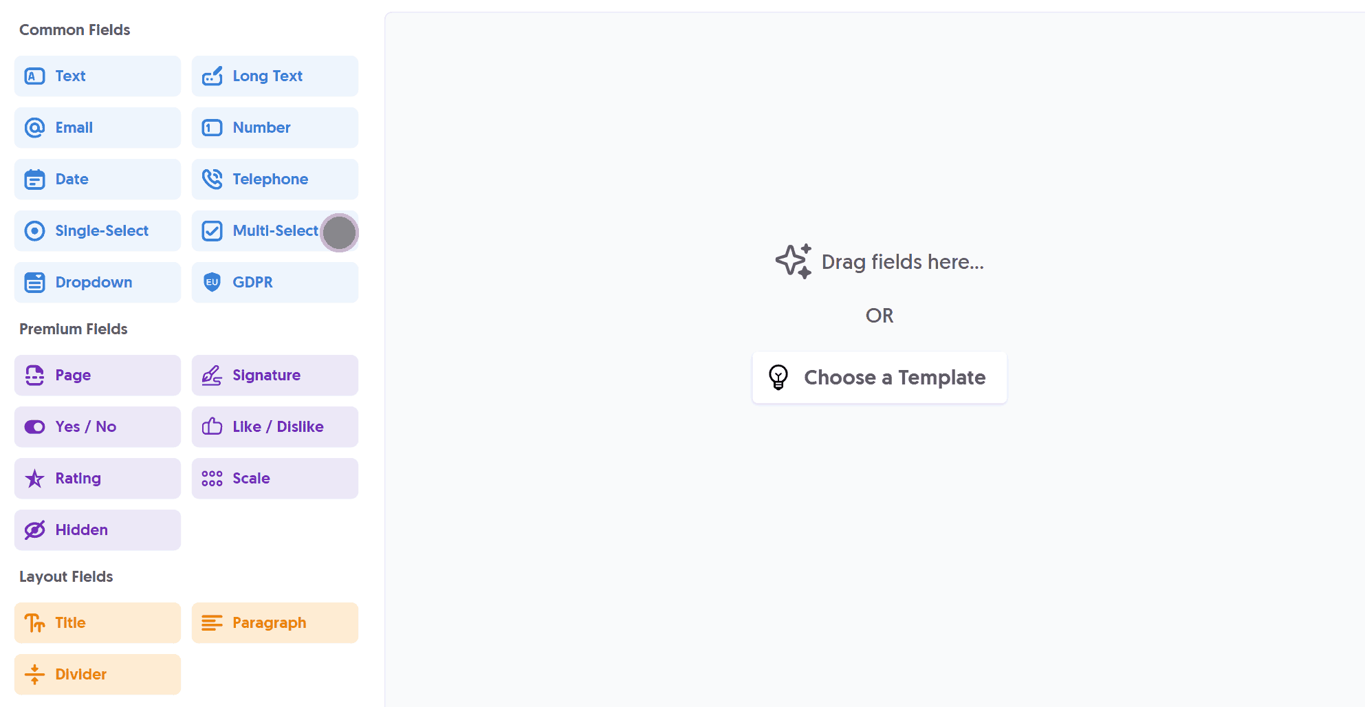 Dragging the Multi-Select Field into the Editor