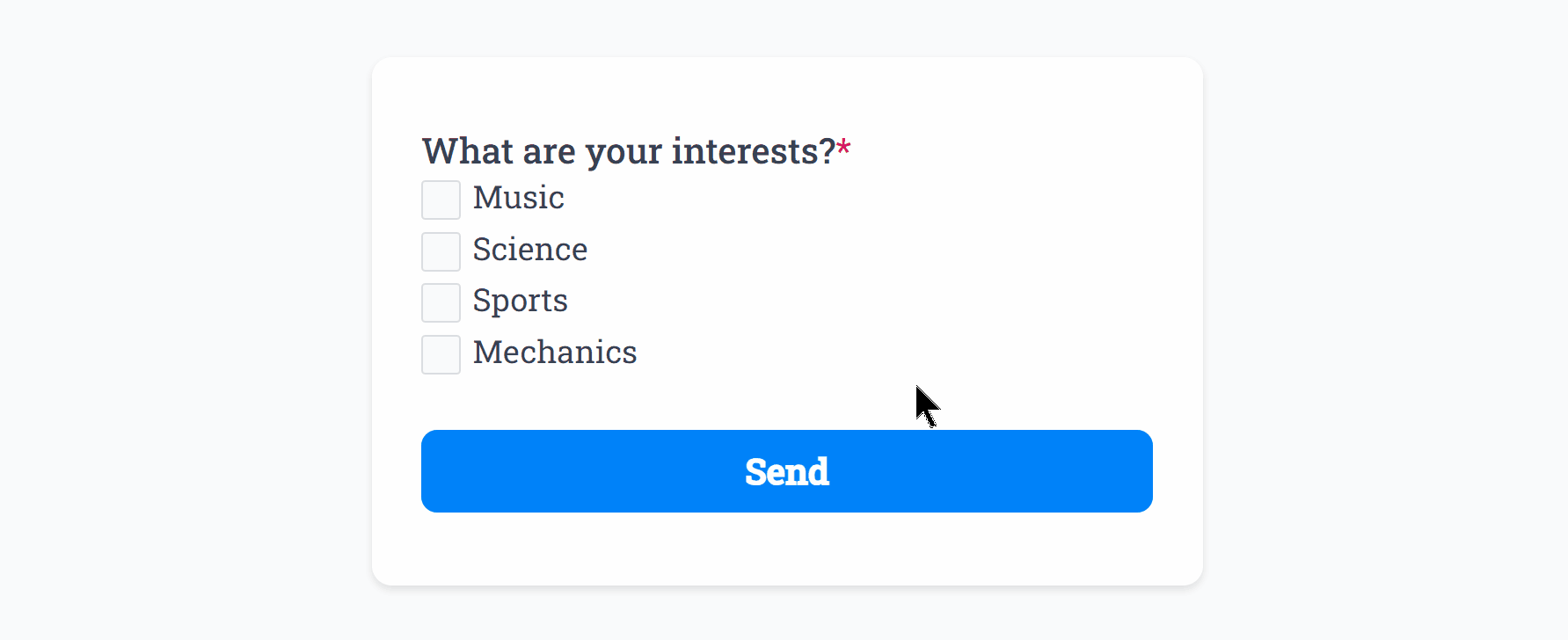 Validation Required for the Multi-Select Field in our Form