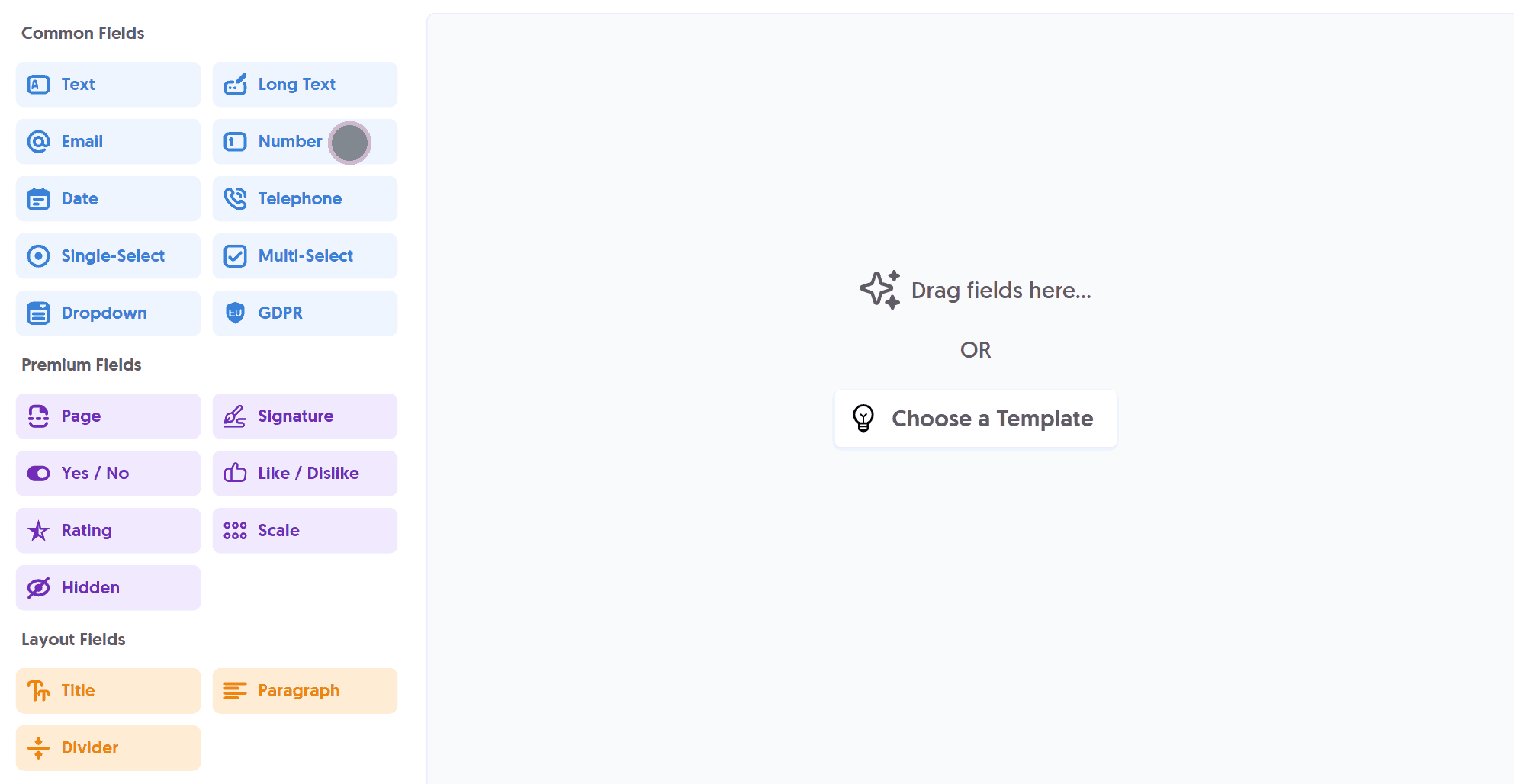 Dragging the Number Field into the Editor