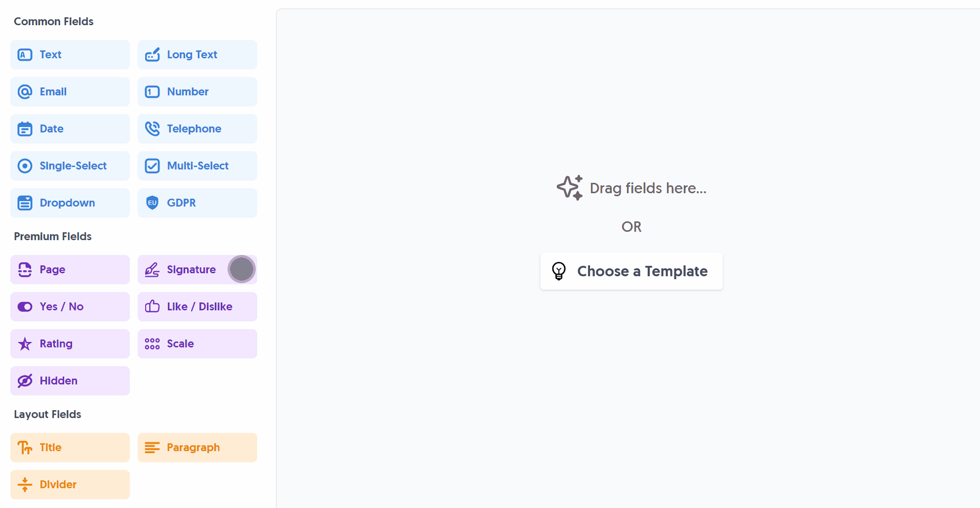 Dragging the Signature Field into the Editor