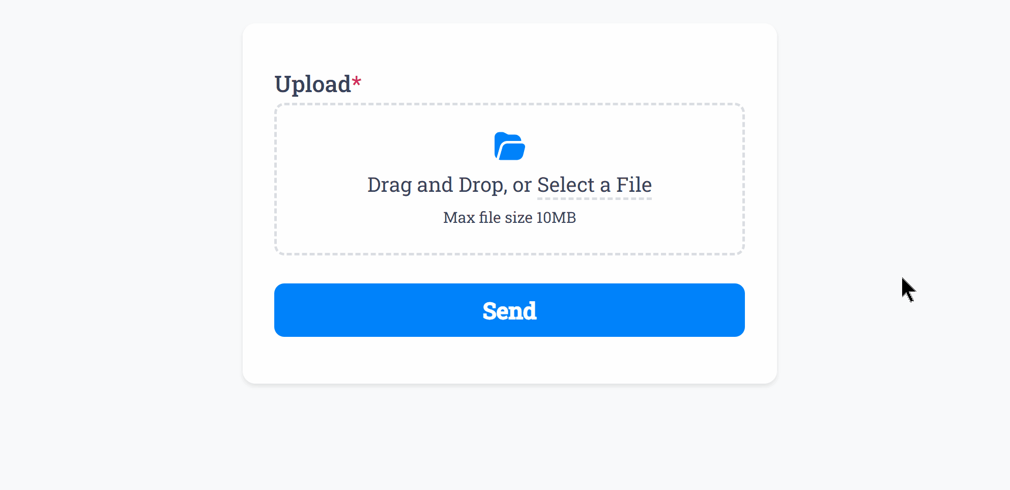 Validation Required for the Upload Field in our Form