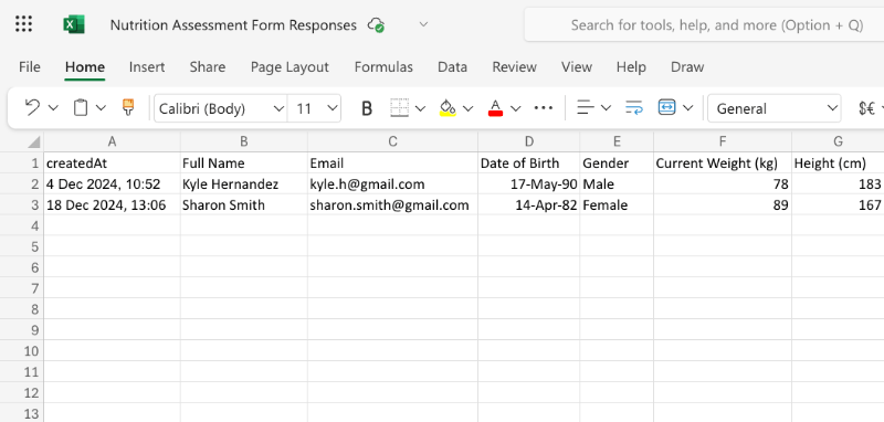 Excel Online Syncing Form Responses