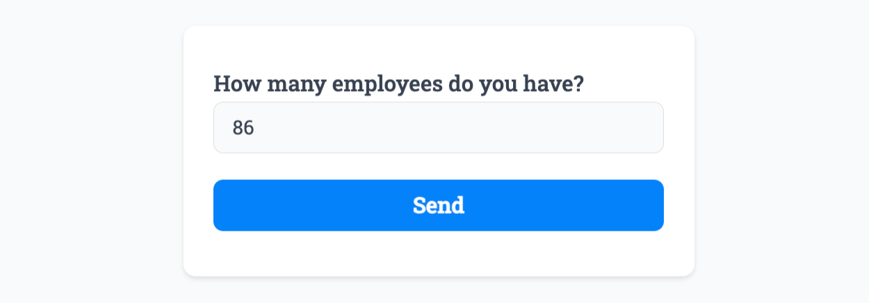 Entering data into our example form linked to the 'Number' field