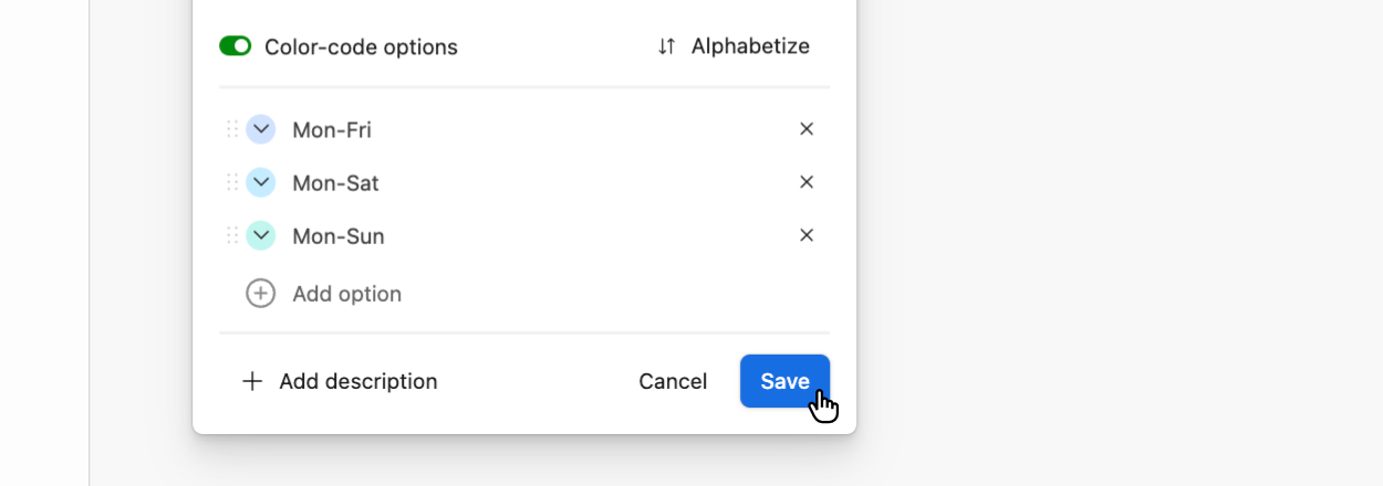 Entering data Airtable's 'Single select' field