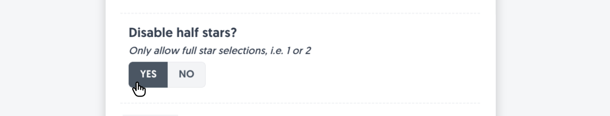 Disabling half star selection options within Form Falcon's field editor