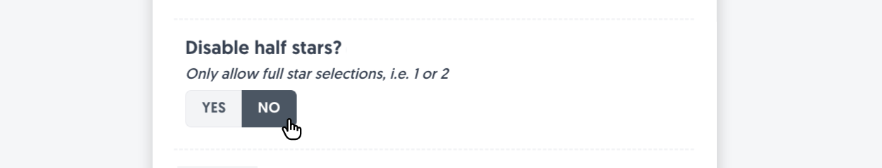 Enabling half star selection options within Form Falcon's field editor