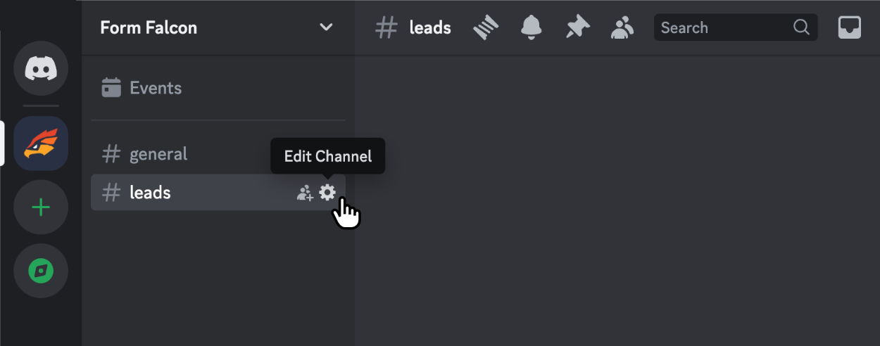 Selecting 'Edit Channel' inside the Discord app