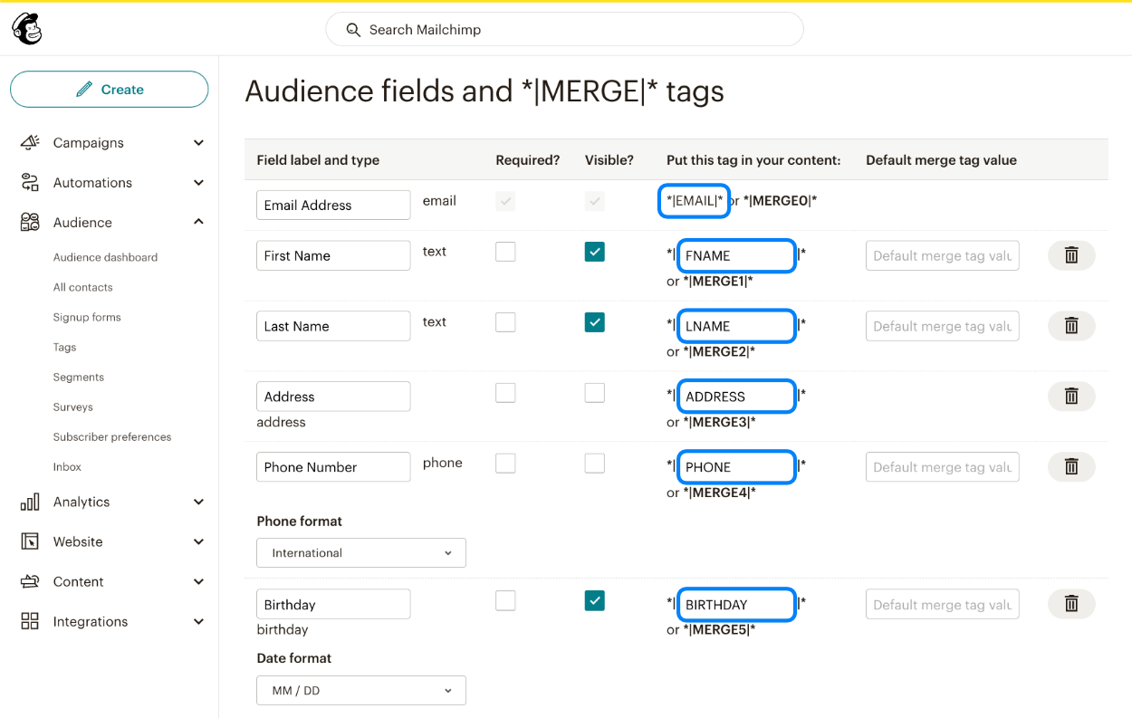 Allow permissions in the Mailchimp authorization window