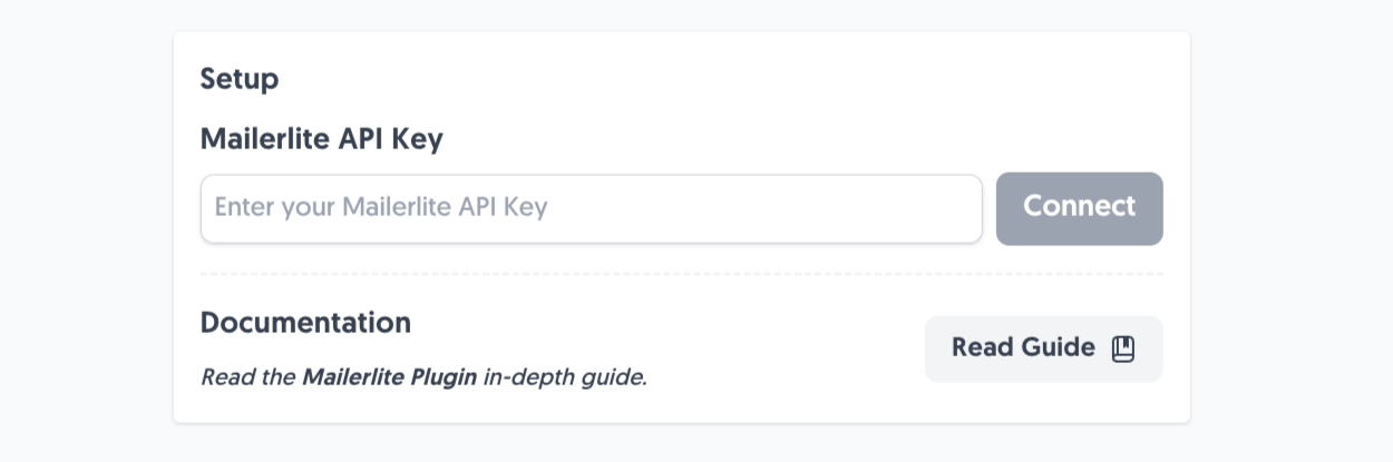 Viewing the Mailerlite Plugin inside Form Falcon