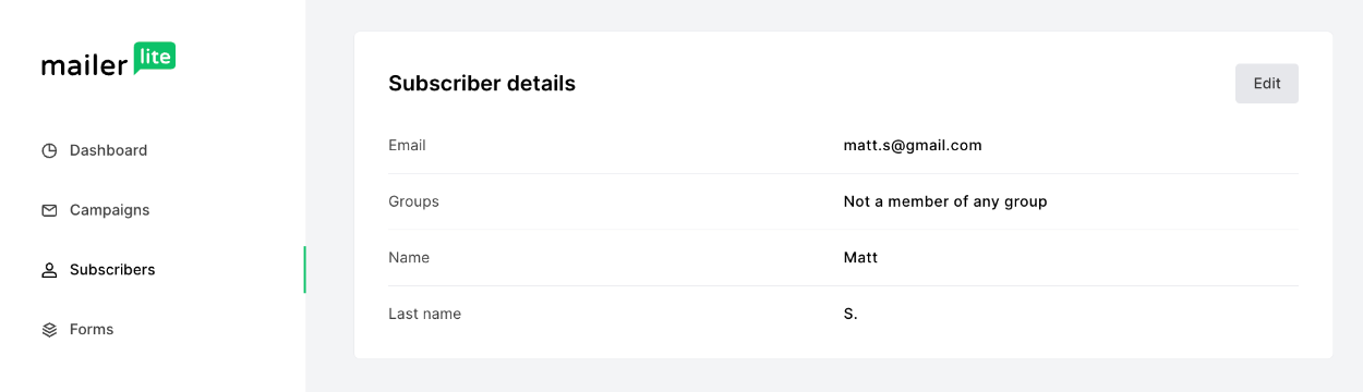 Viewing the Mailerlite extra field metadata from our newly added form data