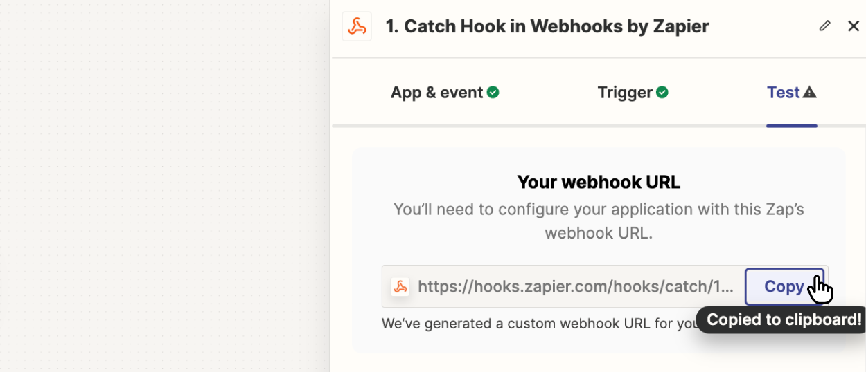 Skipping the 'Pick off a Child Key' option in the Zapier webhook