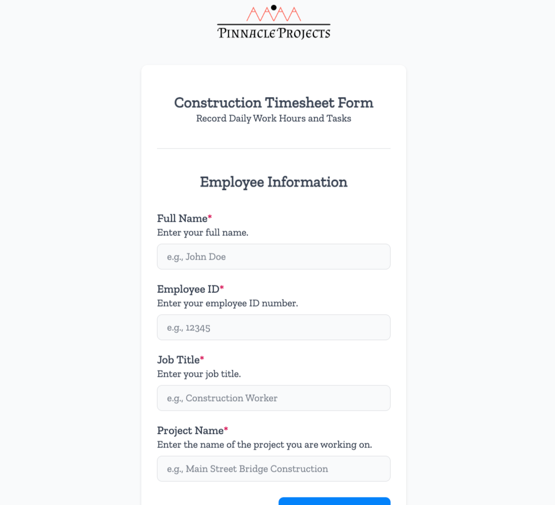 Timesheet Form