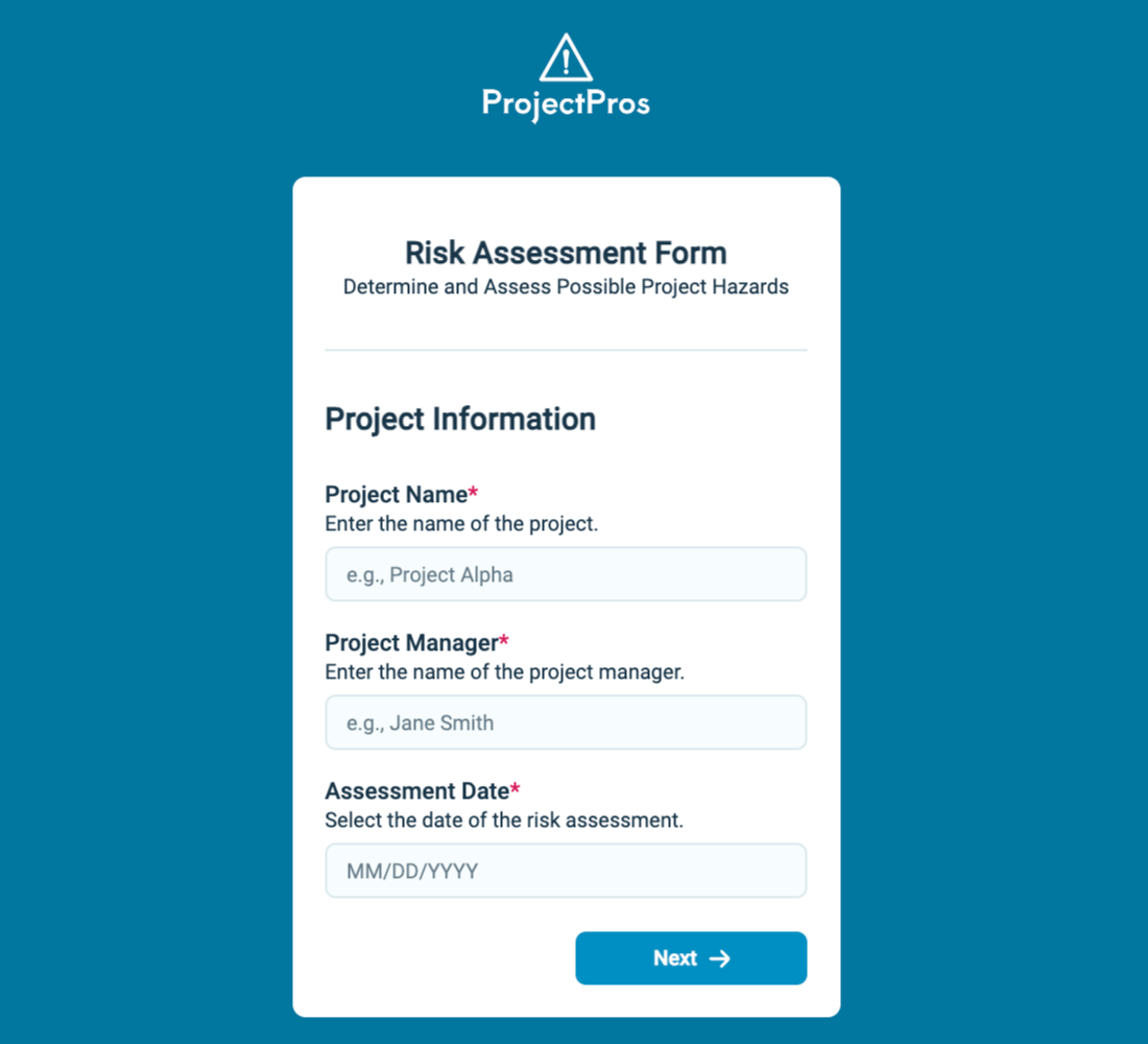 Risk Assessment Form