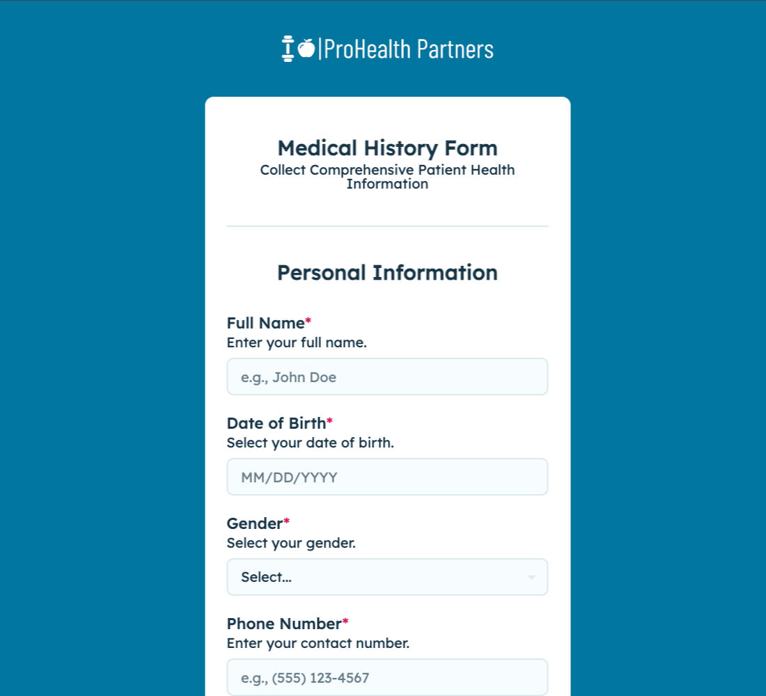 Medical History Form