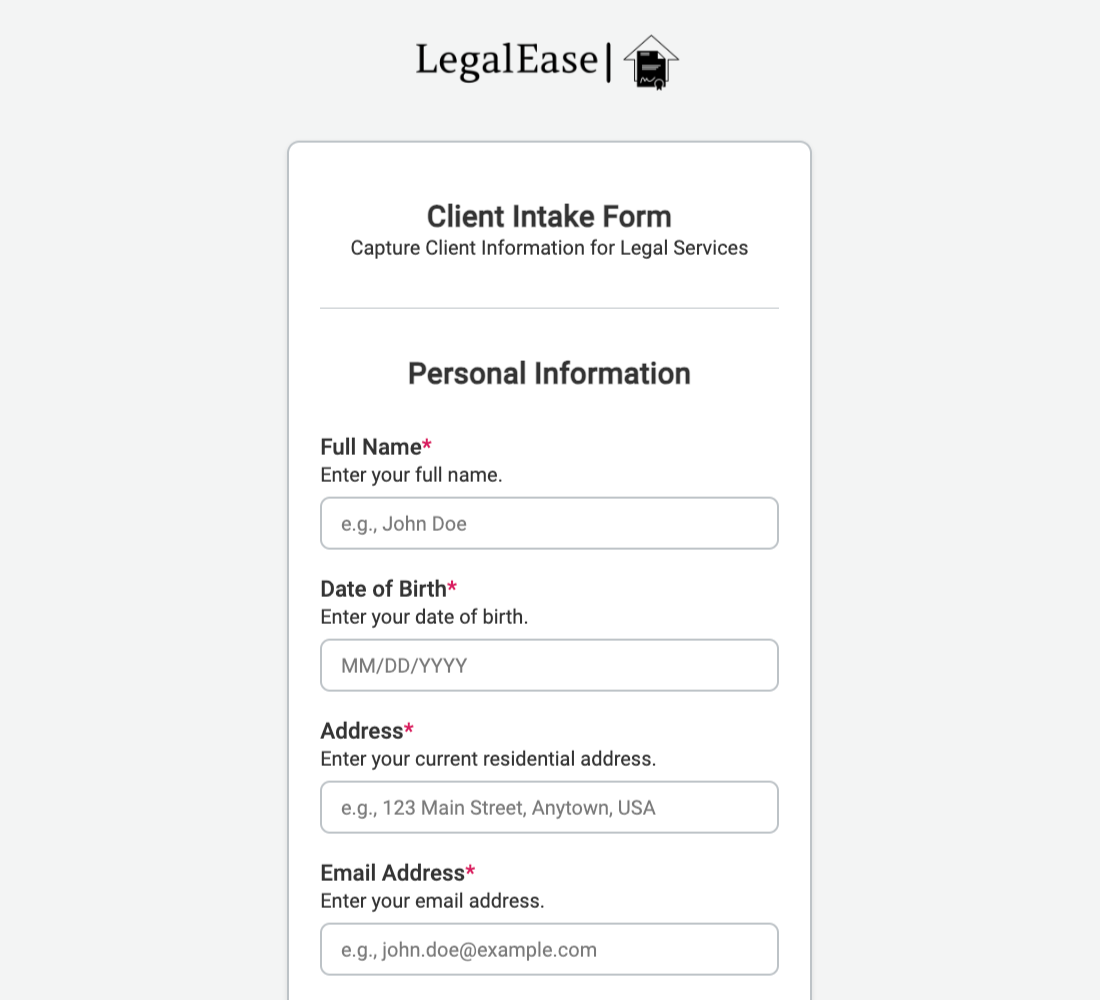 Client Intake Form