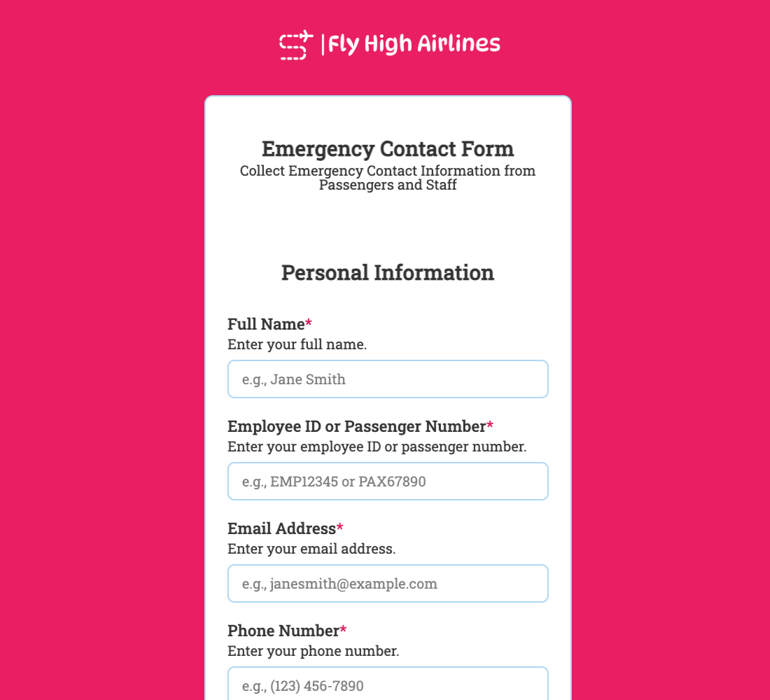 Emergency Contact Form