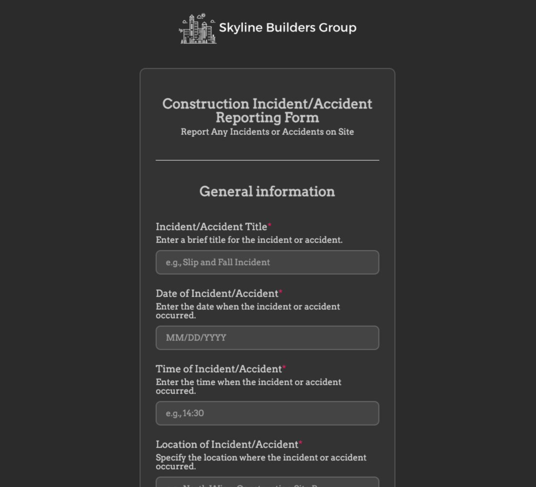 Incident/Accident Report Form