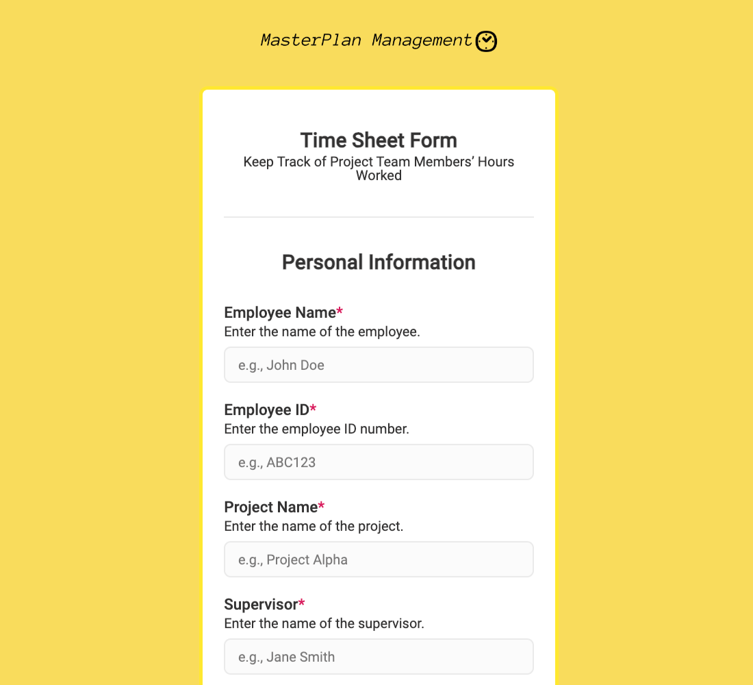 Timesheet Form