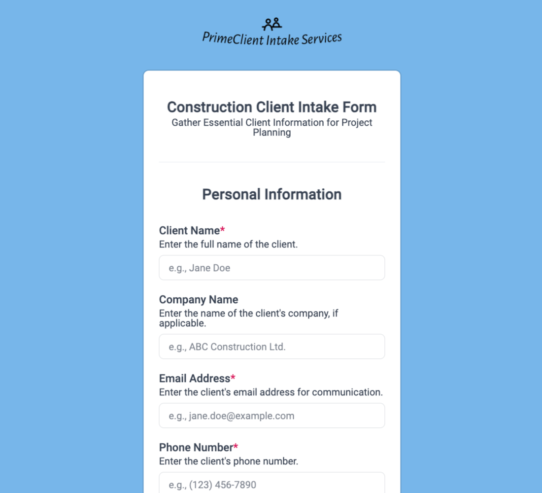 Client Onboarding Form