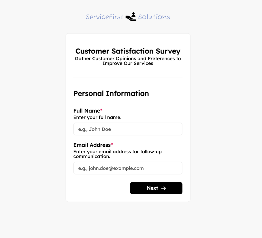 Satisfaction Survey Form