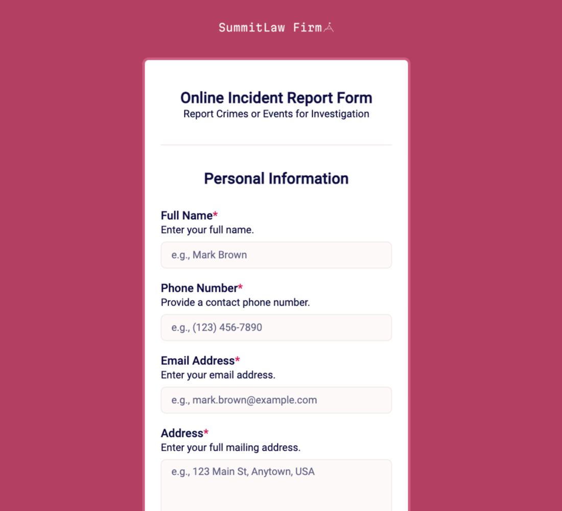 Incident Report Form