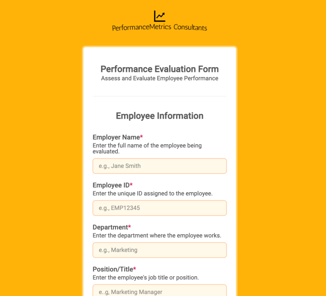 Performance Evaluation Form