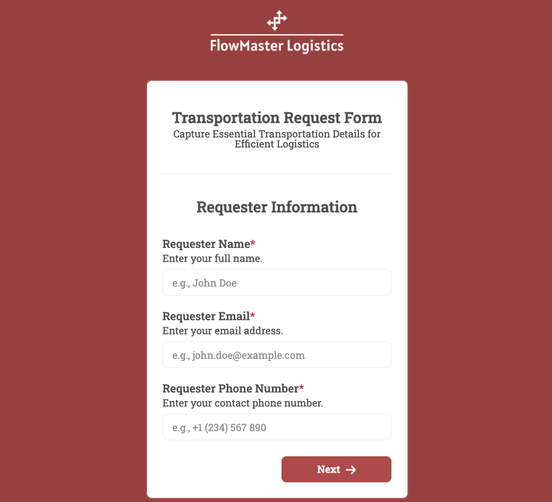 Transportation Request Form