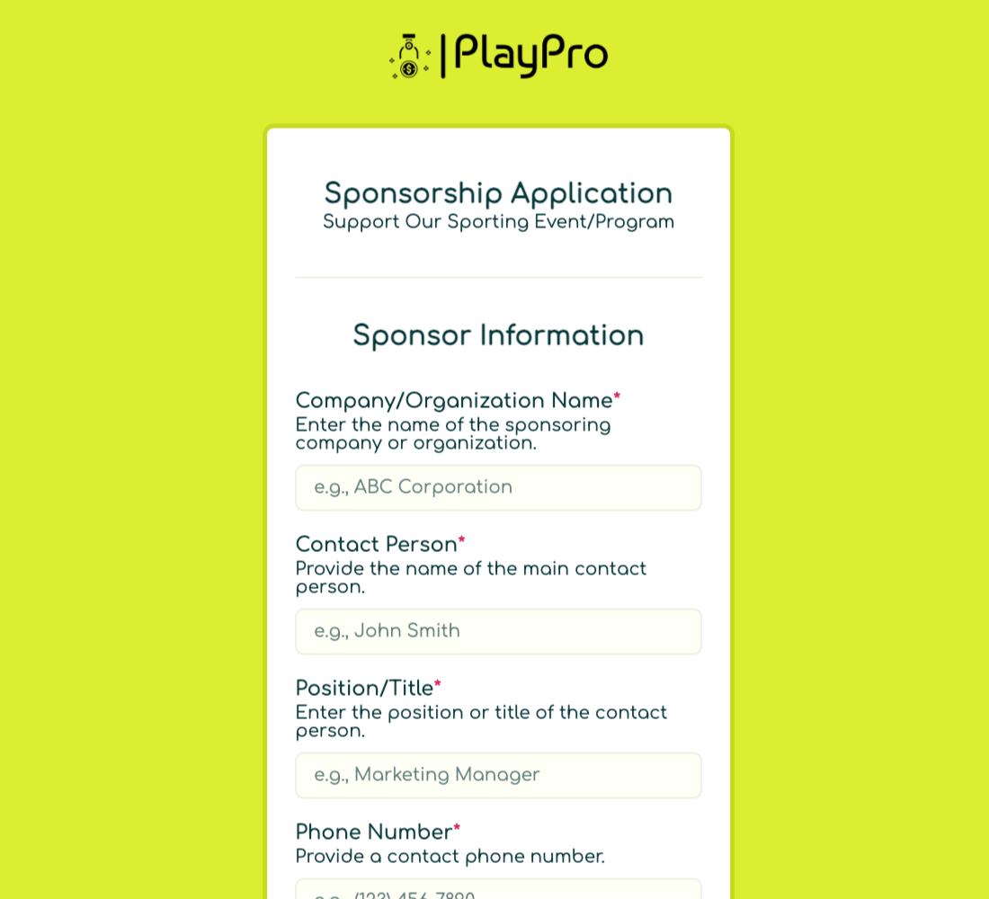 Sponsorship Form