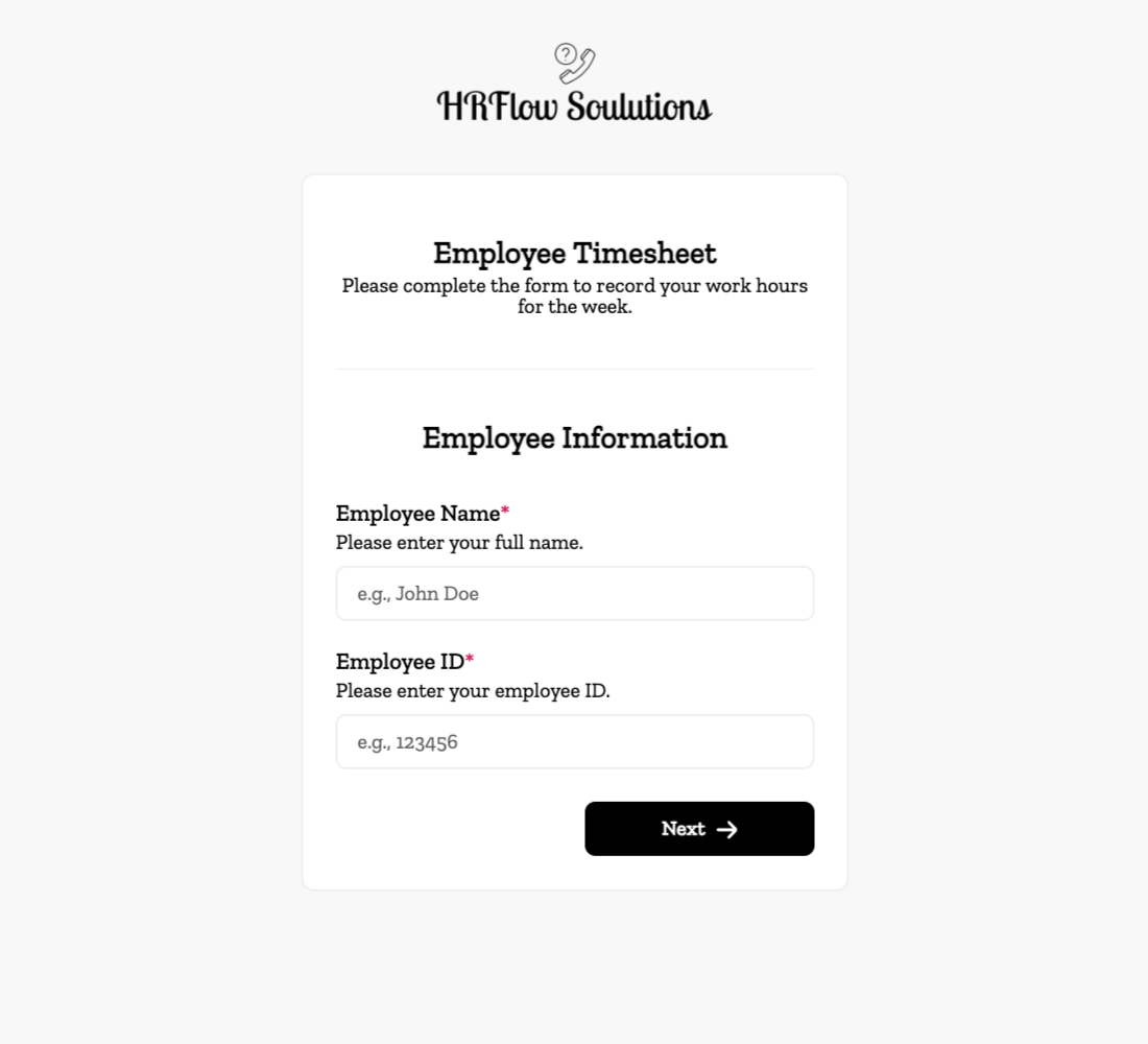 Timesheet Form