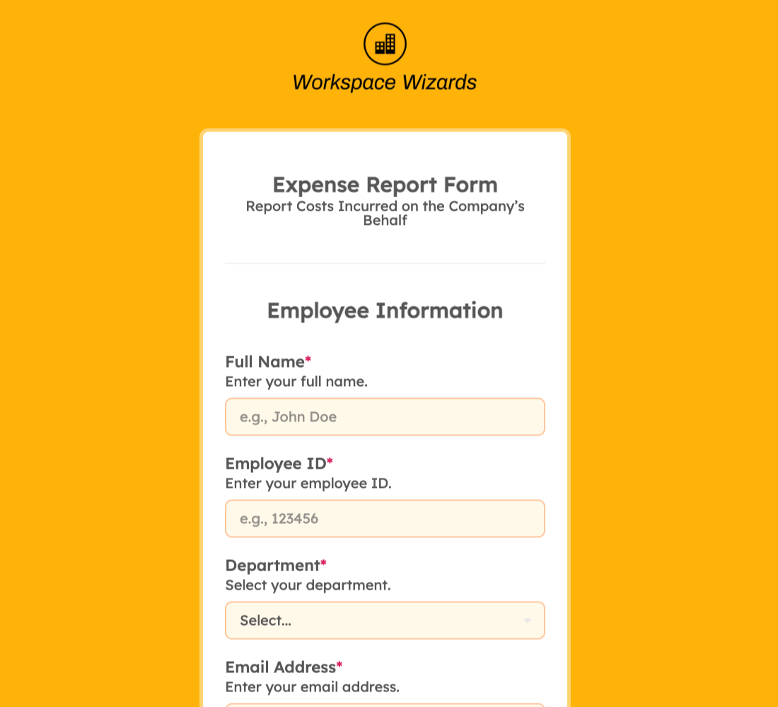 Expense Report Form