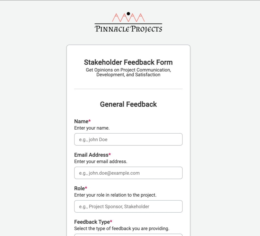 Stakeholder Feedback Form