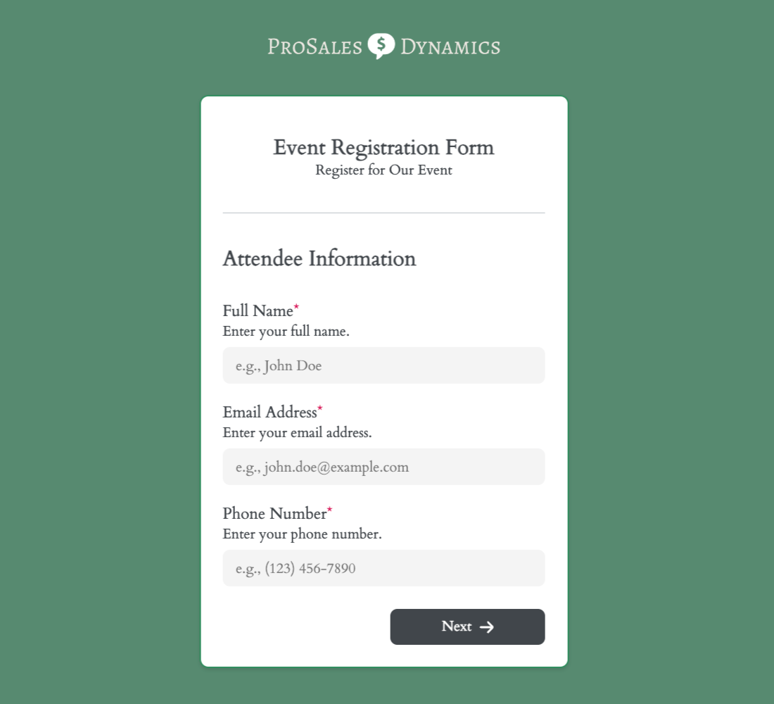 Event Registration Form