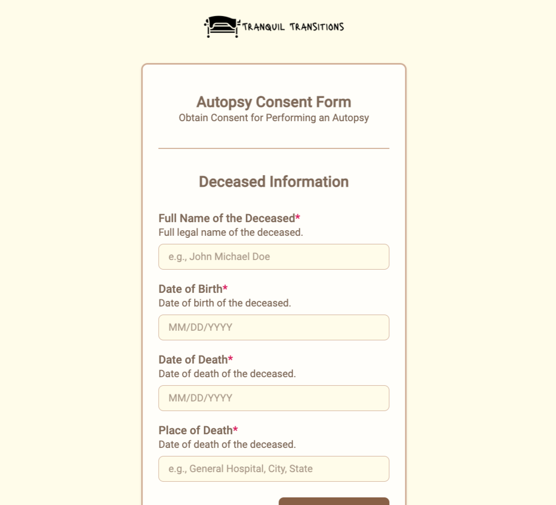 Autopsy Consent Form