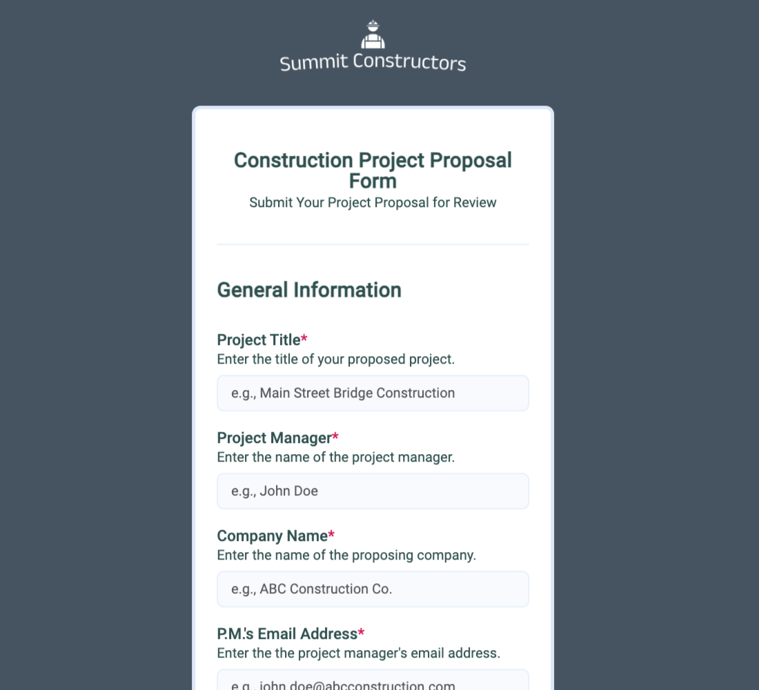 Project Proposal Form