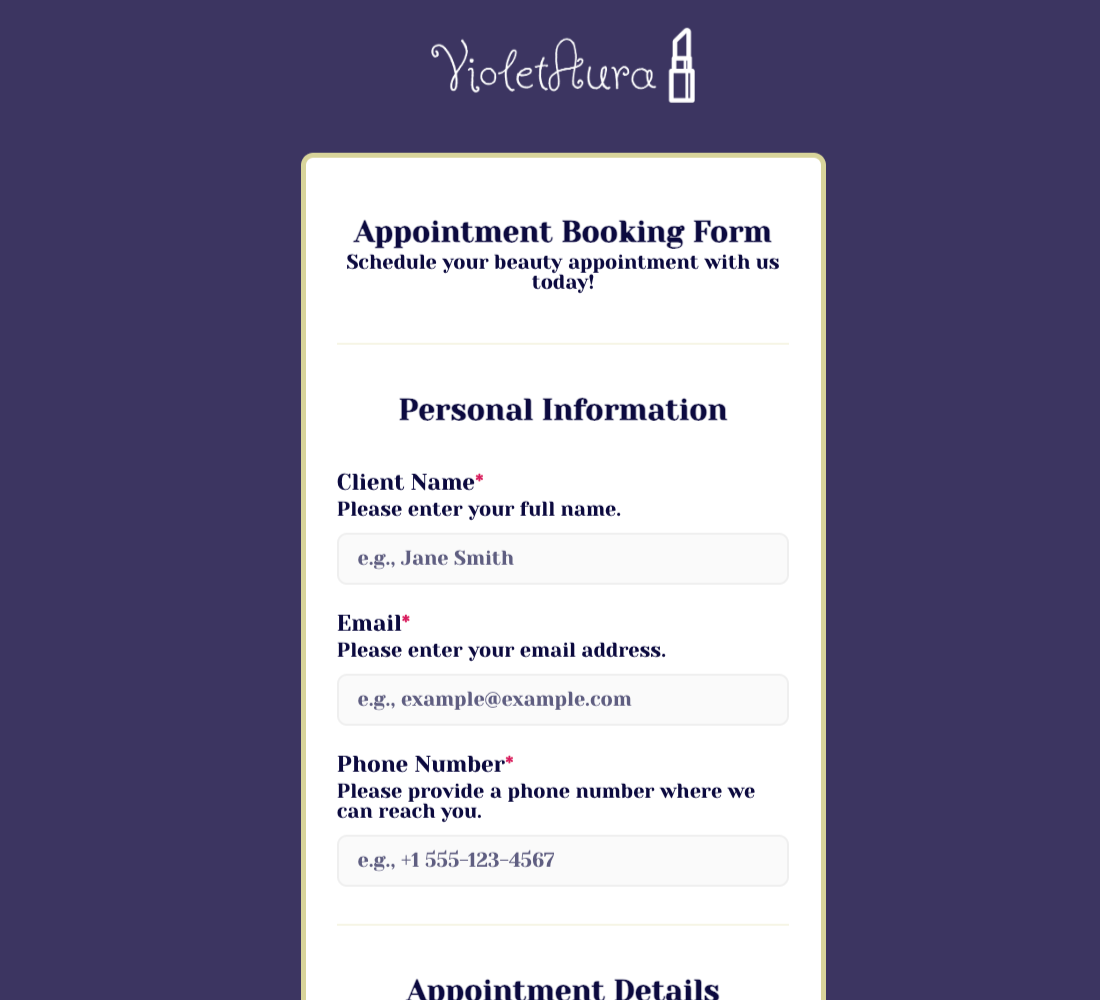 Appointment Enquiry Form