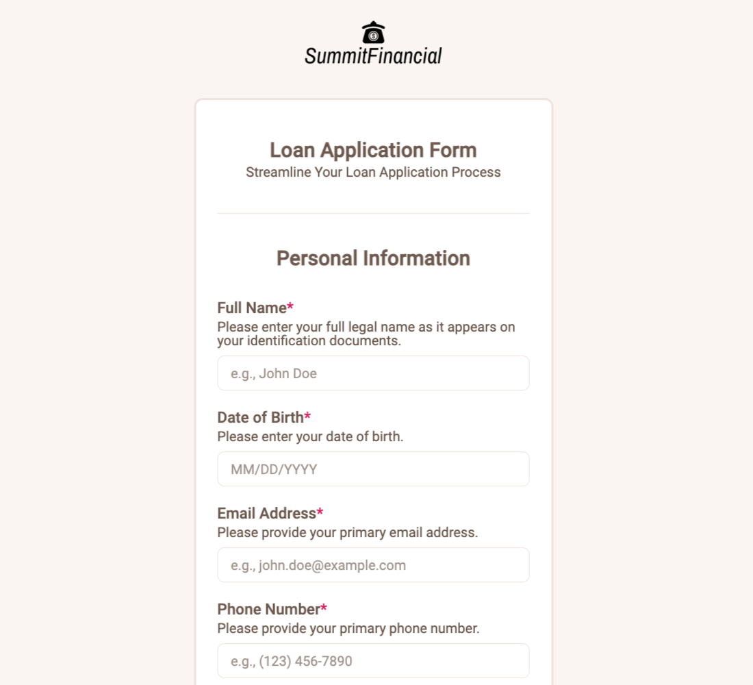 Loan Application Form