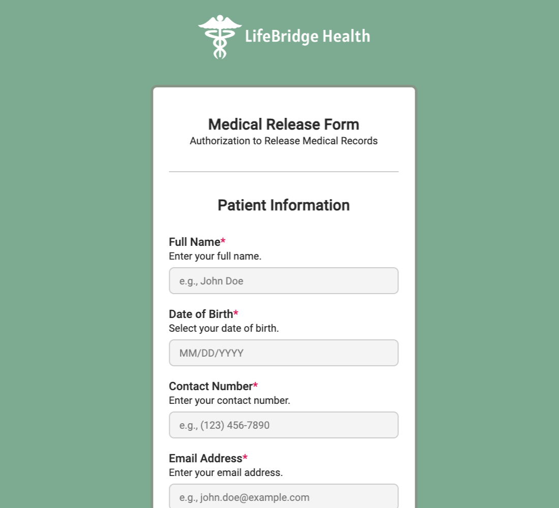 Medical Release Form