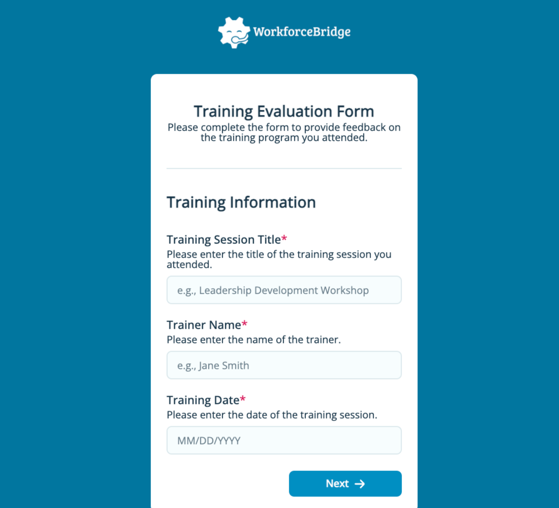 Training Evaluation Form