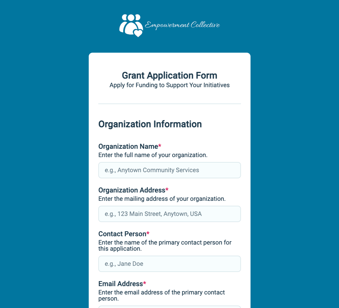 Grant Application Form