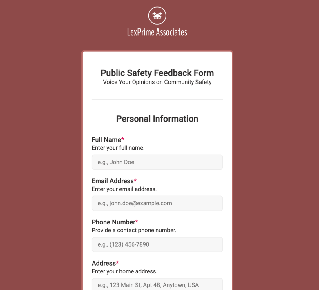 Public Safety Form