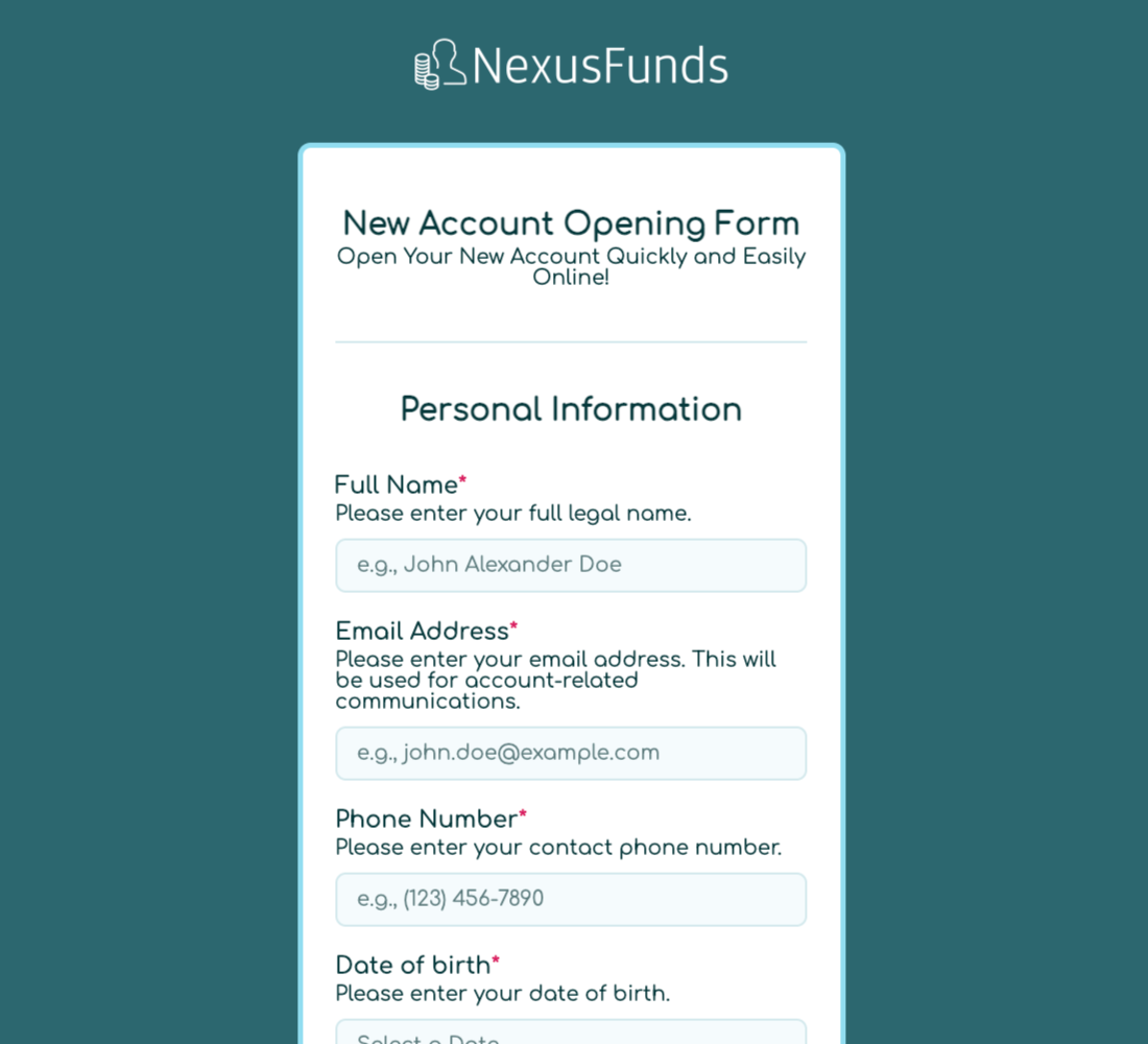 Account Opening Form