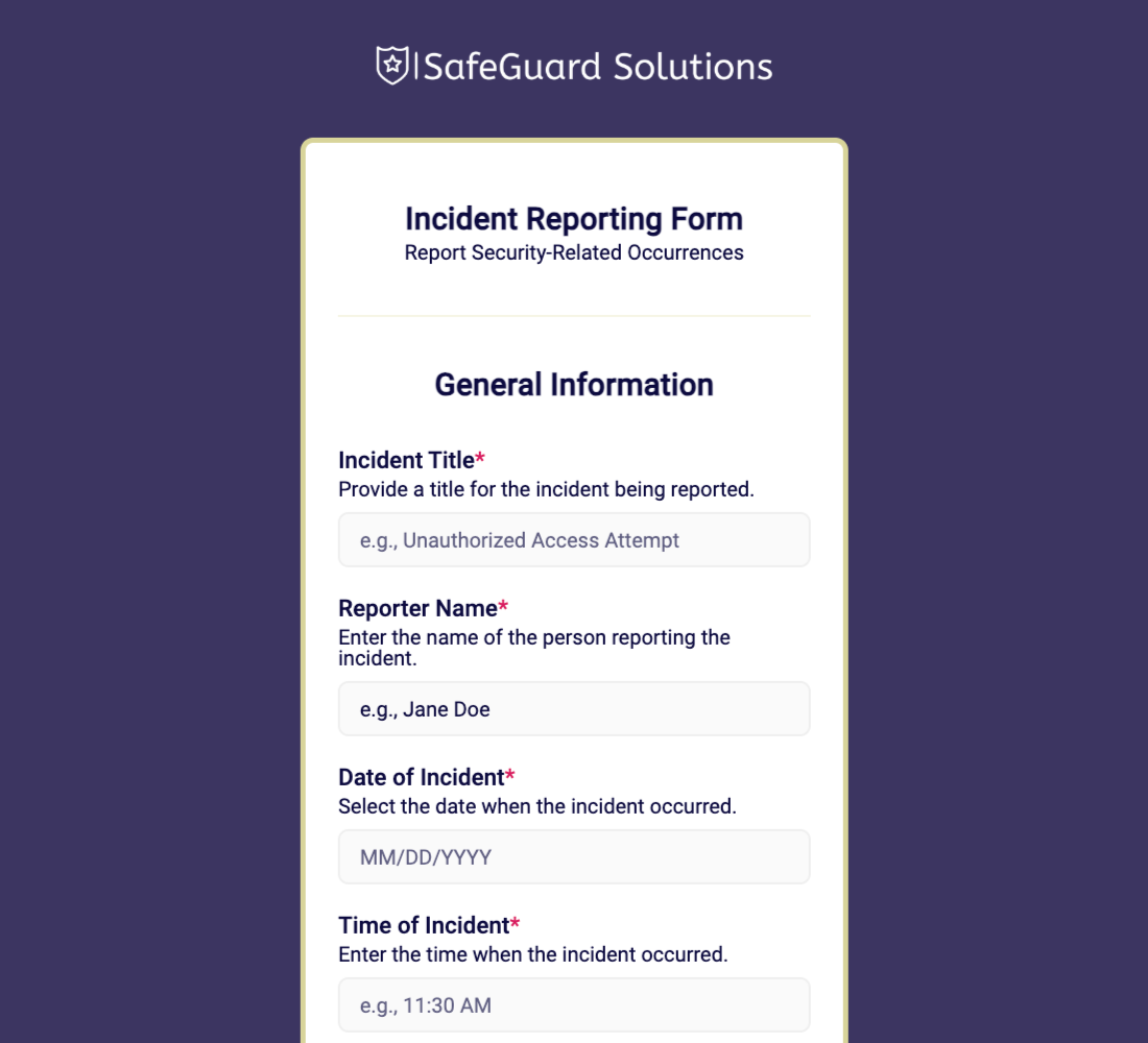 Incident Report Form