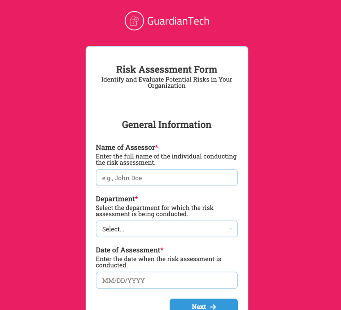 Risk Assessment Form