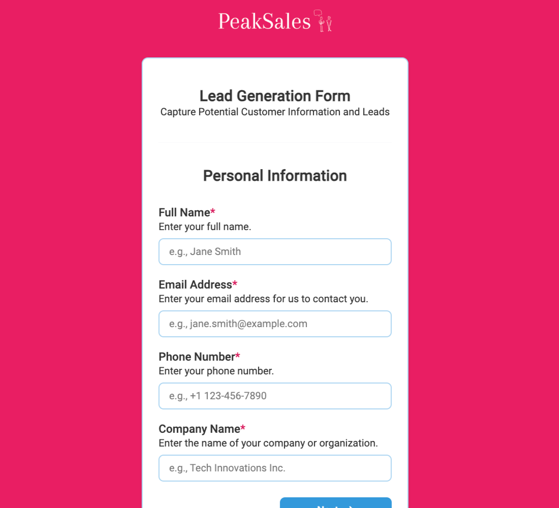 Lead Generation Form