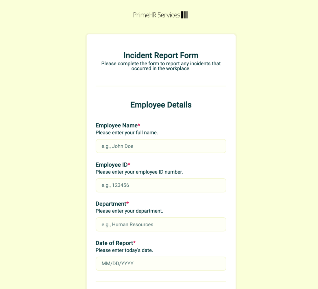 Incident Report Form