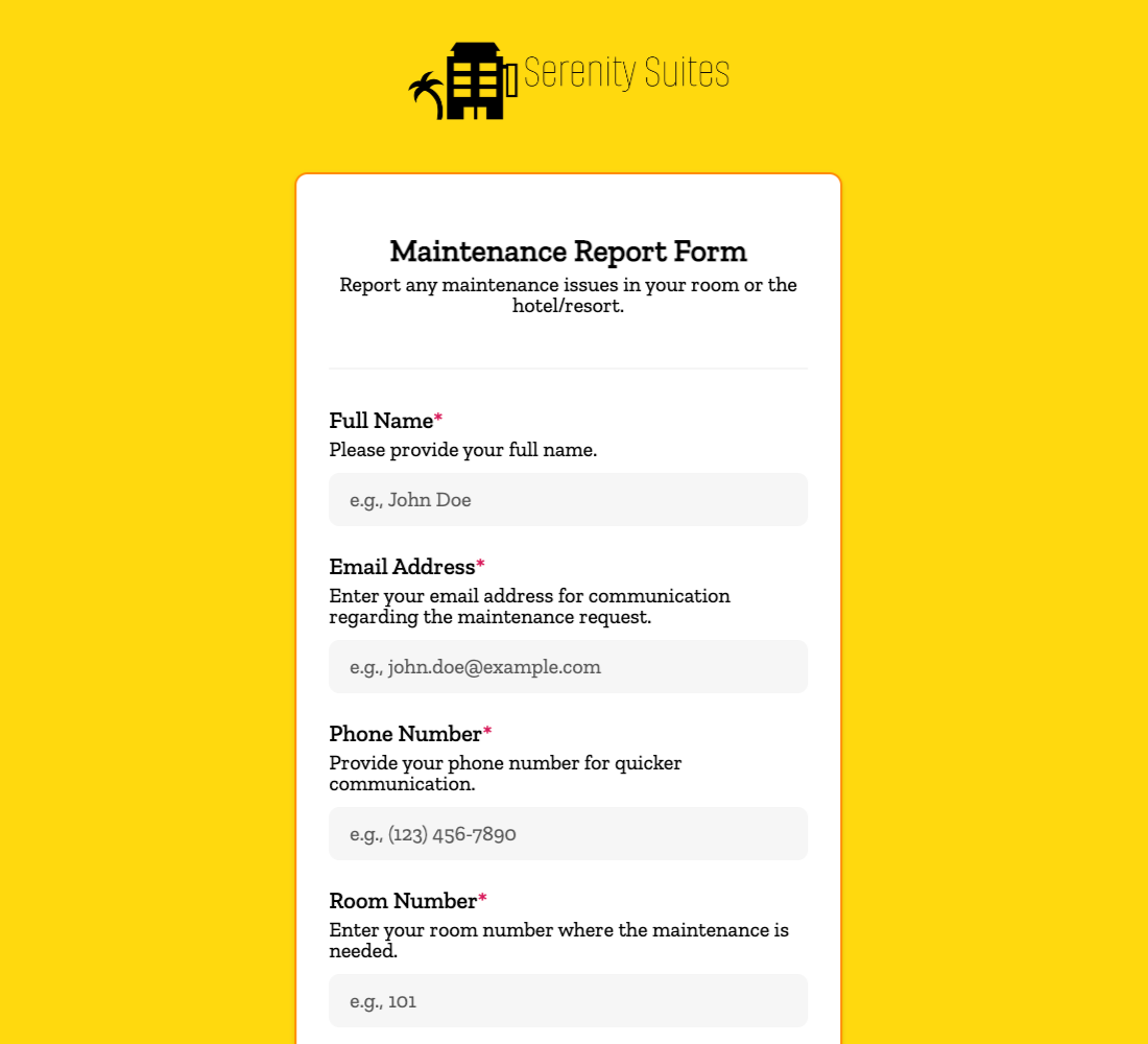 Maintenance Request Form