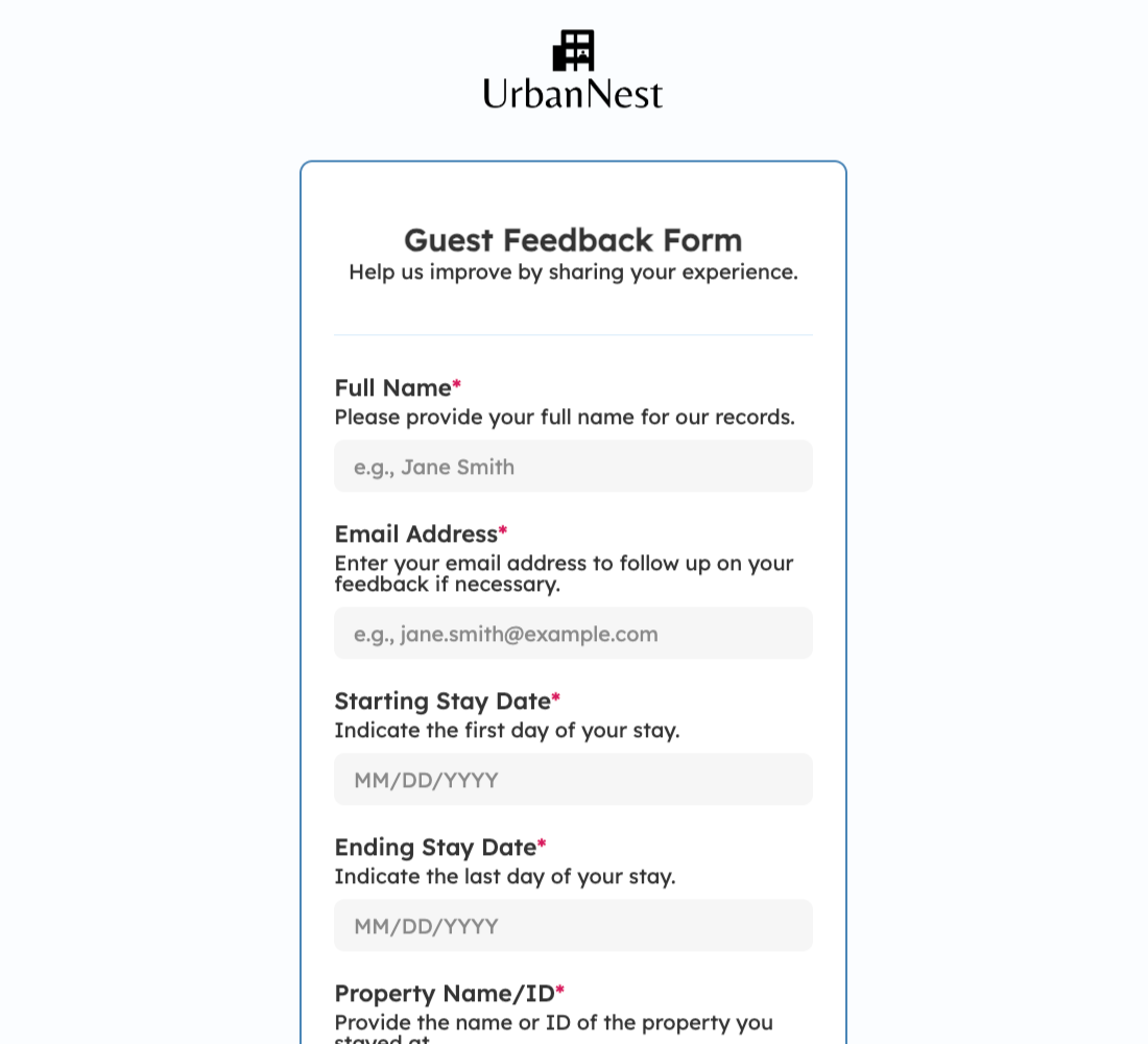 Guest Feedback Form